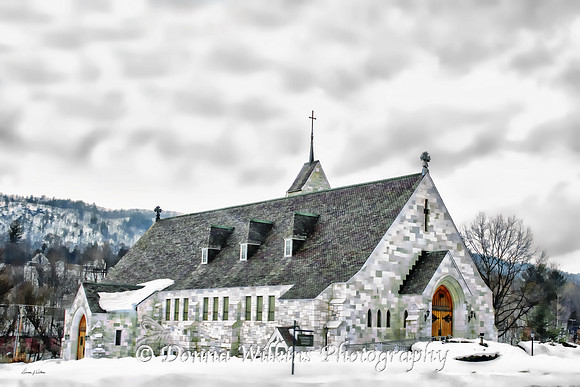 St. Dominic's Church in Winter. Proctor, Vermont